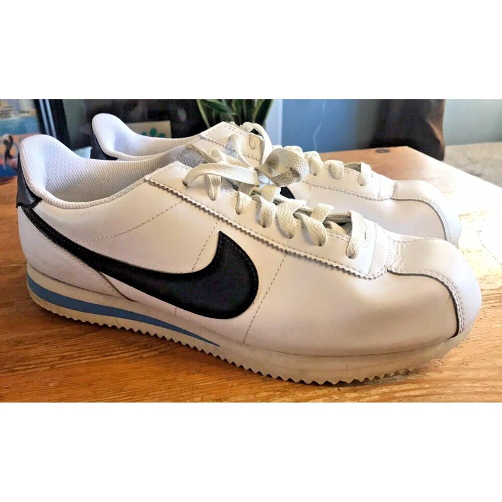 Nike Cortez Womens Sneakers Shoes White DN1791-100 Sz 11.5 Black Blue
